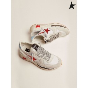 Golden Goose løbesko Eneste sneakers i nylon og ruskind med røde lamineret læder stjerne hvid grå