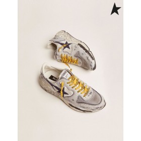 Golden Goose løbesko Eneste sneakers i nylon med hvide crackle læder indsætter hvid grå