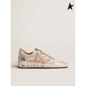 Golden Goose Bolden Star sneakers i hvid ruskind med flerfarvede metallisk læder indsætter hvid pink blå