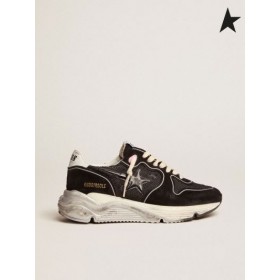 Golden Goose løbesko Eneste sneakers med sort mesh og ruskind øvre-og 3D-stjernede sort hvid