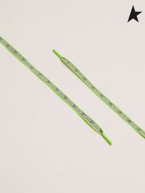 Golden Goose neon groene reflecterende veters met veters print groen