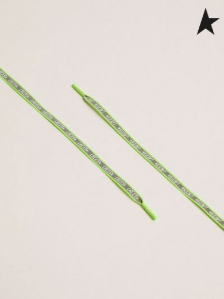 Golden Goose neon groene reflecterende veters met veters print groen