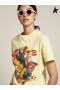 Golden Goose Pastel geel Reis collection T-shirt met kleurrijke collage-stijl print-geel