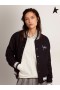 Golden Goose Gouden collectie bomber jacket in donkerblauw wol met contrasterende witte details donker blauw