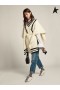 Golden Goose Oversize Reis verzameling Dane-kaap in natuurlijk wit-gekleurde wol met contrasterende blauwe details-wit