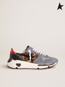 Golden Goose Camouflage loopschoenen Enige sneakers met textured nylon plaats en rode hak tabblad camouflage zwart