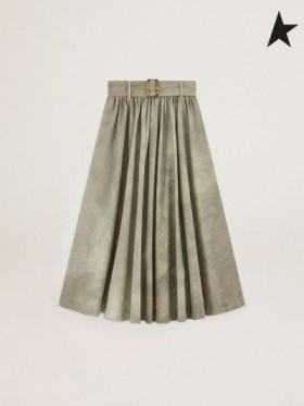 Golden Goose Reis verzameling Etella klokvormige rok in de hand geverfd militaire-groen nylon groen