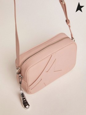 Golden Goose Star Bag-in-kwarts-roze gehamerd leer met toon-op-toon ster roze