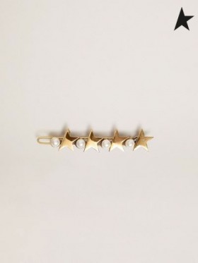 Golden Goose Erfgoed Jewelmates collectie lace lock-in oud goud kleur met decoratieve kralen wit goud kleur