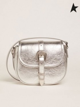 Golden Goose Kleine Rodeo Tas in zilver gelaagd leer zilver