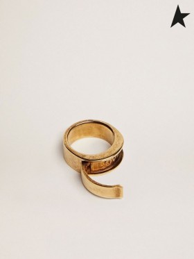 Golden Goose Berichten Jewelmates collectie ring in oud goud kleur met een verborgen boodschap goud kleur