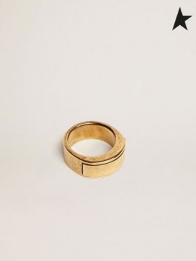 Golden Goose Berichten Jewelmates collectie ring in oud goud kleur met een verborgen boodschap goud kleur