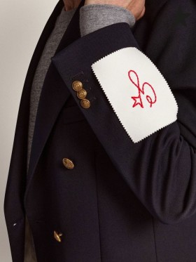 Golden Goose Gouden collectie double-breasted blazer in donkerblauw met goudkleurige heraldische knoppen donker blauw