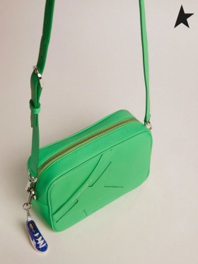 Golden Goose Star Bag in fluorescerend groen gehamerd leer met toon-op-toon sterren Fluorescerend groen