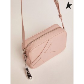 Golden Goose Star Bag-in-kwarts-roze gehamerd leer met toon-op-toon ster roze