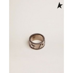 Golden Goose Tijdloze Jewelmates collectie band ring in antiek zilver kleur