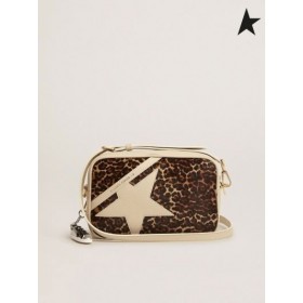 Golden Goose Off-white Star Tas met luipaard-print pony huid invoegen wit rood wit rood