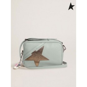 Golden Goose Aquamarijn Sterren Tas gemaakt van gehamerd leer met dark silver star light turquoise