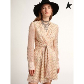 Golden Goose Pastel geel Reis verzameling Elettra mini jurk met strik en Art Deco-stijl plumetis ontwerp geel