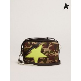 Golden Goose Camouflage-print Star Bag, fluorescent yellow Golden Goose star with fine iridescent glitter camouflage Fluorescent yellow