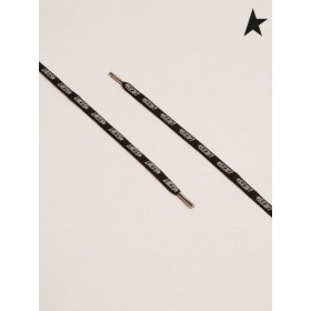 Golden Goose zwarte veter met zilverkleurige veters print zwart zilver