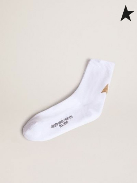Golden Goose White Star kokoelma sukat kulta glitter star valkoinen