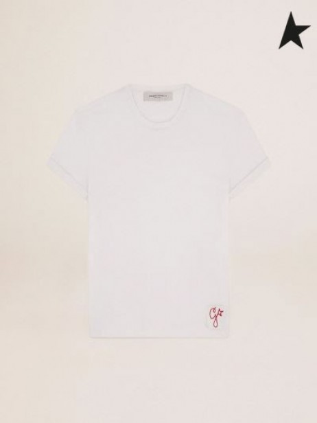 Golden Goose Golden collection T-paita valkoinen ahdistuneita hoito-valkoinen