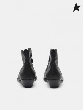 Golden Goose Nuorten nilkan saappaat nahka cowboy-tyyli sisustus musta lenkkarit