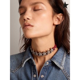 Golden Goose Tähden Jewelmates kokoelma kaulanauha kaulakoru vanhan kullan väri koriste-tähtiä ja kristalleja ja painettu huivi kullan väri