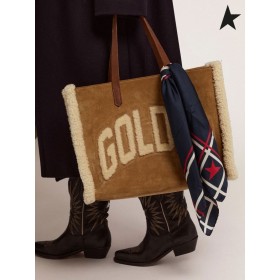 Golden Goose Itä-Länsi California Laukku mokka nahka shearling kahvia