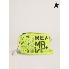 Golden Goose Fluoresoiva keltainen Tähti Laukku kankaalle Lenkkarit Maker tulostaa ruskea Fluoresoiva keltainen