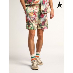 Golden Goose Pastelli keltainen Matka kokoelma shortsit koko monivärinen trooppinen tulostaa keltainen