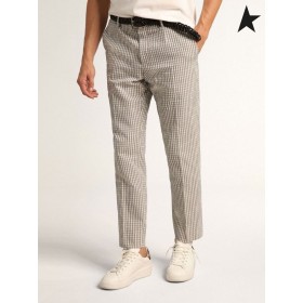 Golden Goose Matka kokoelma valkoinen ja antrasiitti-harmaa gingham Milano housut valkoinen tumma harmaa