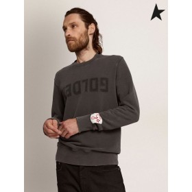 Golden Goose Golden collection paita, jossa logo antrasiitti harmaa ahdistunut hoito tumma harmaa