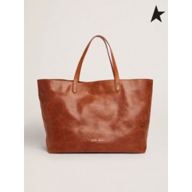 Golden Goose Tan-värinen Pasadena Laukku kulta logo edessä ruskea