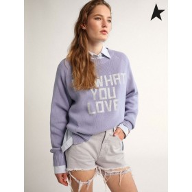 Golden Goose Laventeli-värillinen denim Matka kokoelma shortsit kuluneet-out-vaikutus helma laventeli