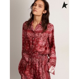 Golden Goose Golden kokoelma pyjaman paita viininpunainen paisley tulostaa viininpunainen