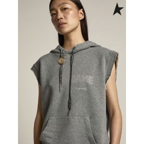 Golden Goose Peli EDT Kapseli kokoelma hihaton paita harmaa meleerattu väri harmaa