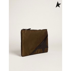 Golden Goose Suuri sotilas-vihreä nylon Matka-pussi Raidat