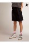 Golden Goose Or de la collection de short en gabardine de laine noire avec ceinture à la taille noir