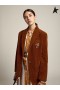 Golden Goose en terre Cuite de couleur Voyage collection Bova single-breasted blazer en velours côtelé en terre Cuite