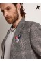 Golden Goose Or de la collection de single-breasted blazer gris et blanc Prince de Galles vérifier gris blanc
