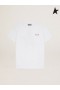 Golden Goose White Star de la collection de T-shirt avec le logo et les étoiles en rose glitter blanc
