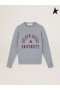 Golden Goose Gris chiné Voyage collection Athena sweat-shirt marron avec logo sur le devant gris