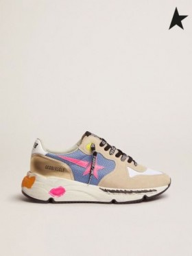 Golden Goose Chaussures Semelle des sneakers en suede avec de l'or détail d'or de couleur fuchsia