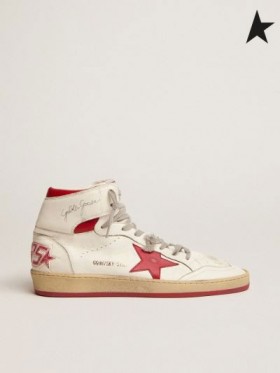 Golden Goose Ciel-Star espadrilles avec la signature sur la cheville et rouge empiècements de cuir blanc