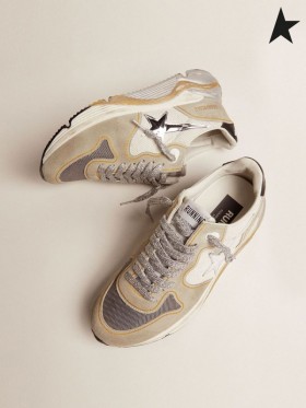 Golden Goose Seule LTD sneakers en blanc snake-print, du cuir et du daim avec insert mesh