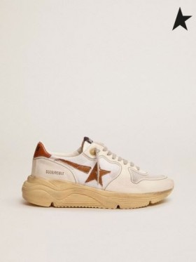 Golden Goose Seule LTD baskets avec lizard-print marron en cuir star et tan en cuir talon onglet blanc brun rouge brun