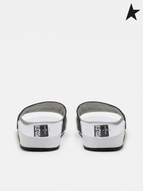 Golden Goose blanche Poolstars sneakers avec deux couleurs, noir bracelet noir en blanc