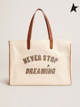 Poule aux œufs d'or de la Californie Est-Ouest ne Jamais Arrêter de Rêver paillettes sac brun